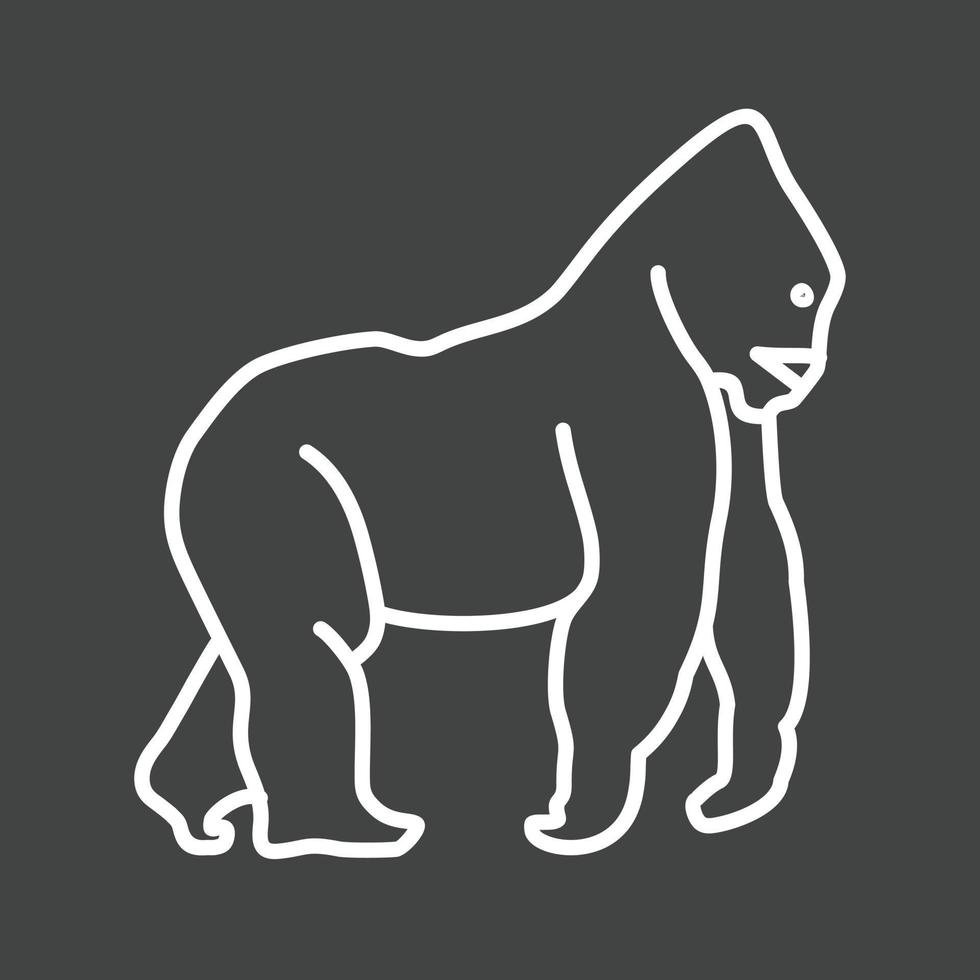 Gorilla Line Inverted Icon vector