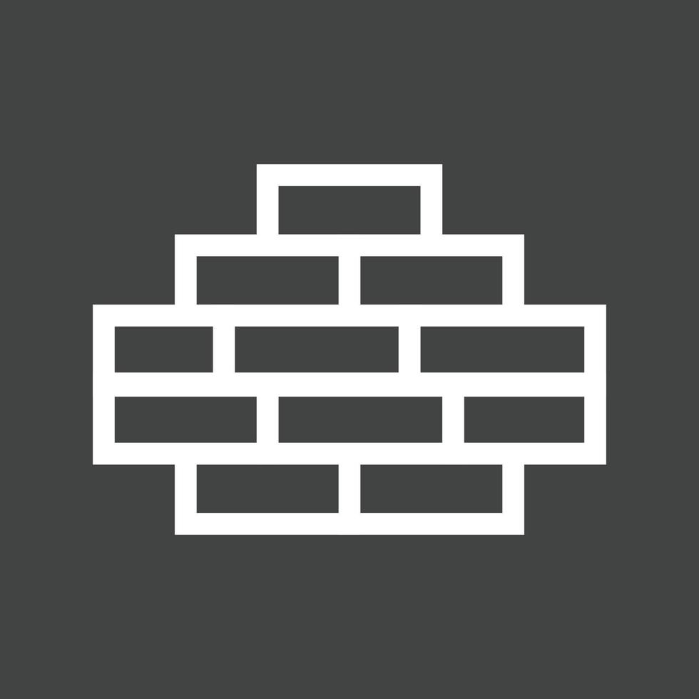 Brick Wall II Line Inverted Icon vector