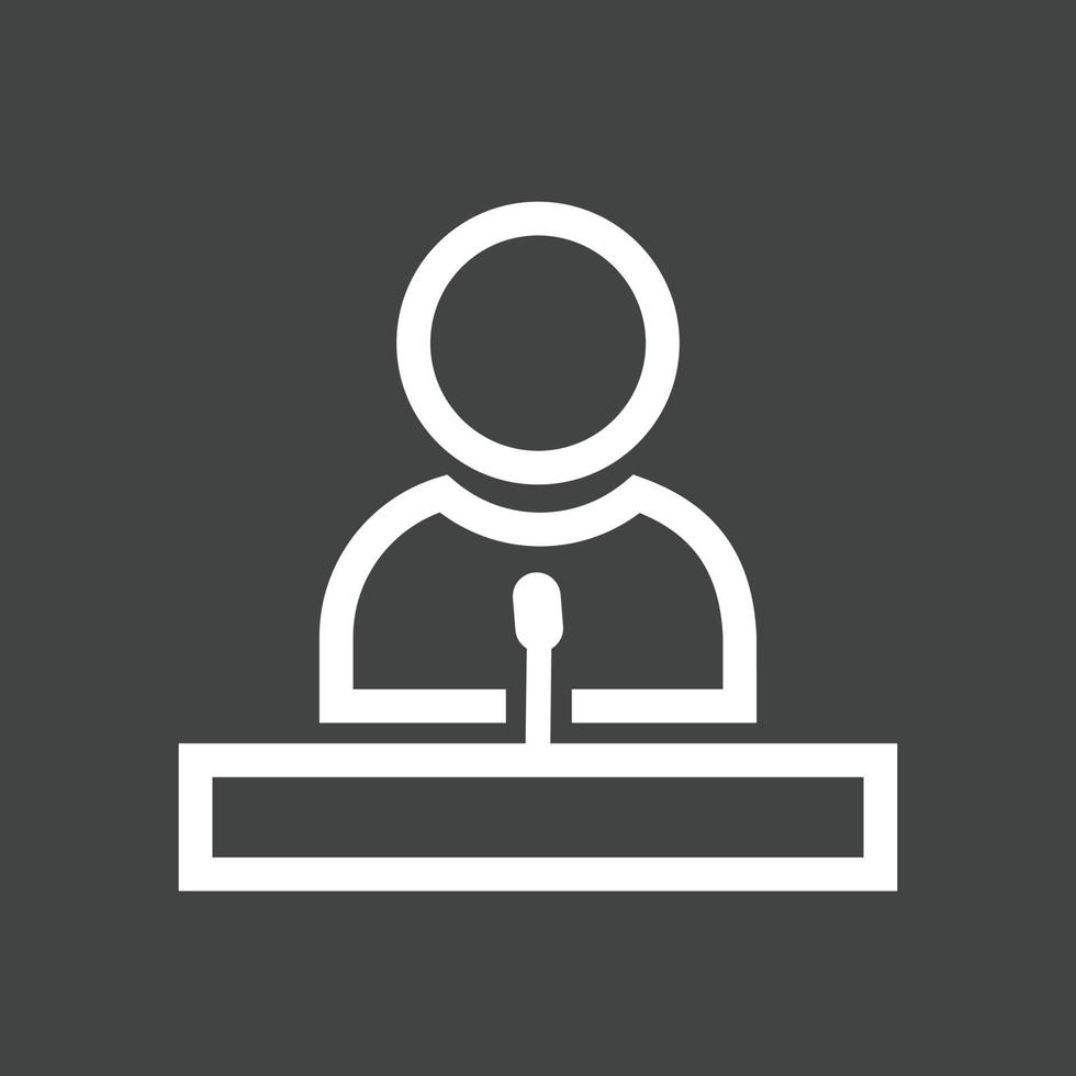 Guest Speaker Line Inverted Icon vector