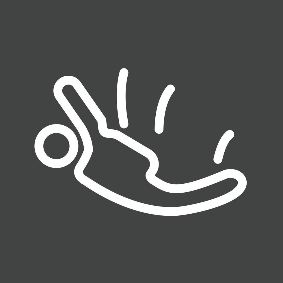 Sky Diver Line Inverted Icon vector