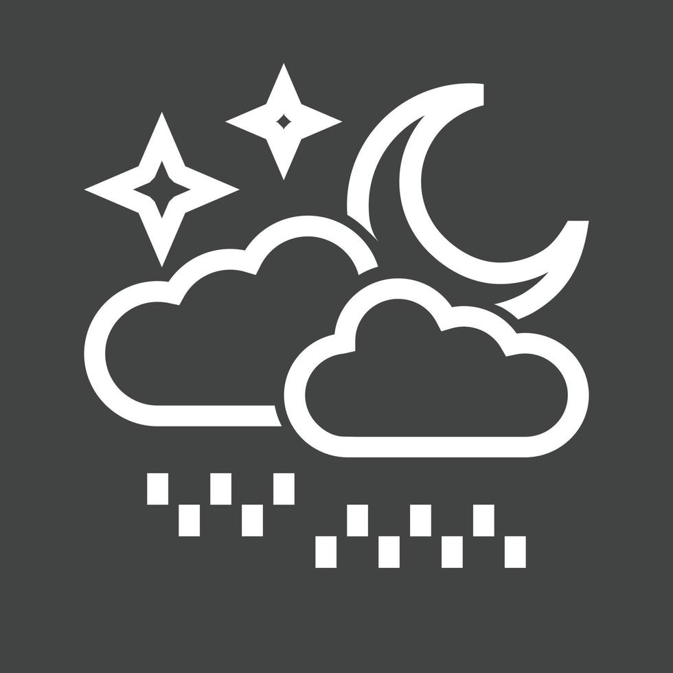 Rainy cloud with moon Line Inverted Icon vector