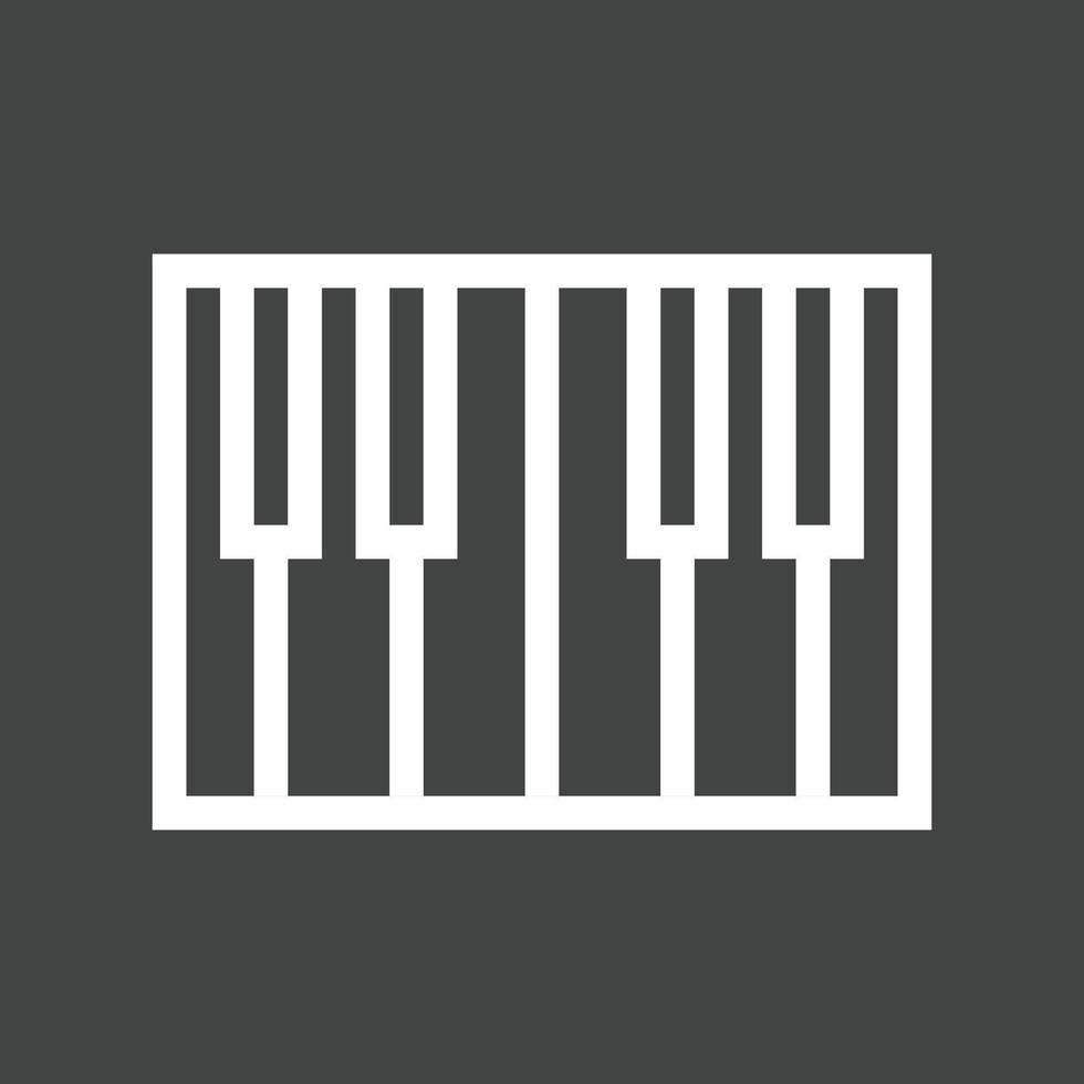 Piano Keyboard Line Inverted Icon vector