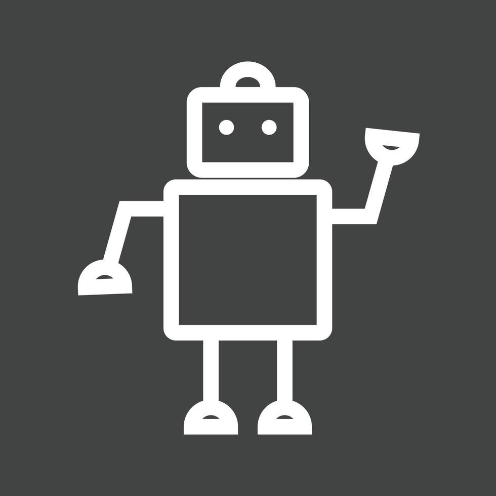 Robot II Line Inverted Icon vector