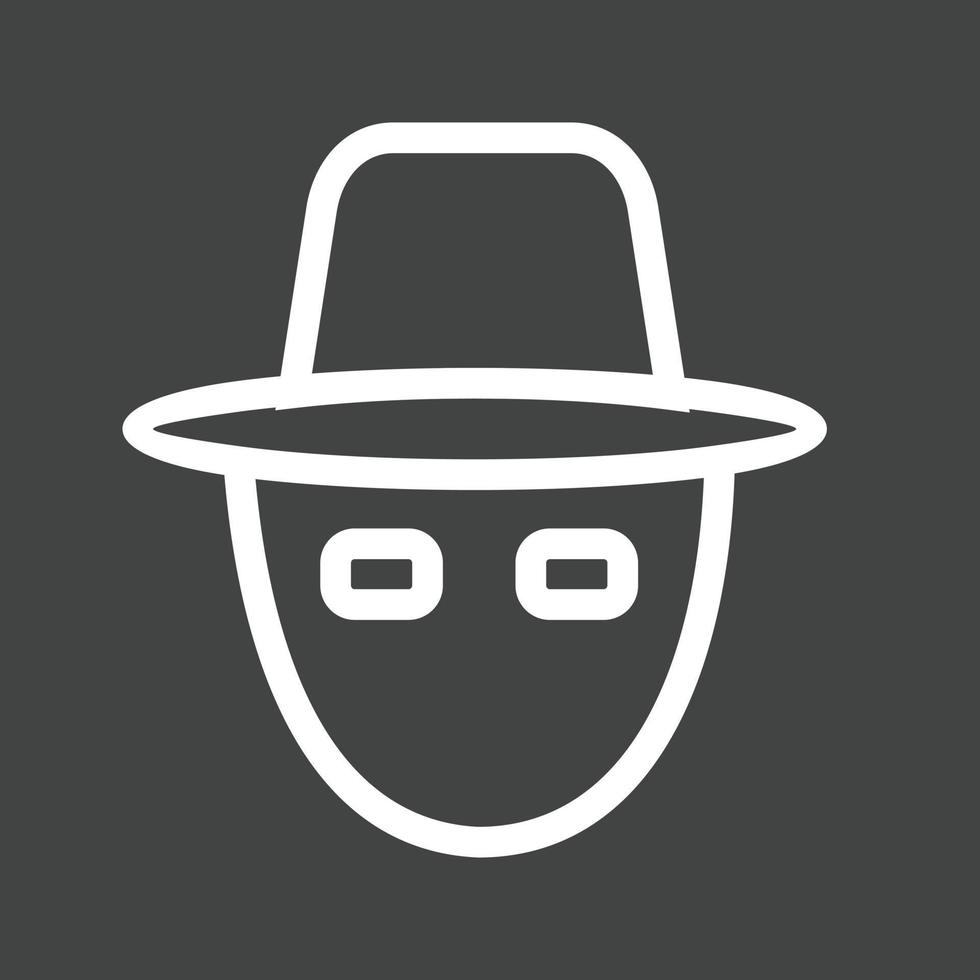 Hacker Mask Line Inverted Icon vector