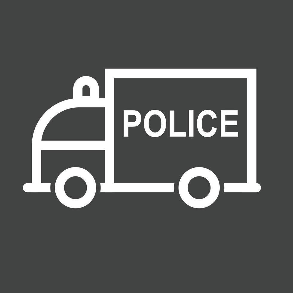 Police Van Line Inverted Icon vector