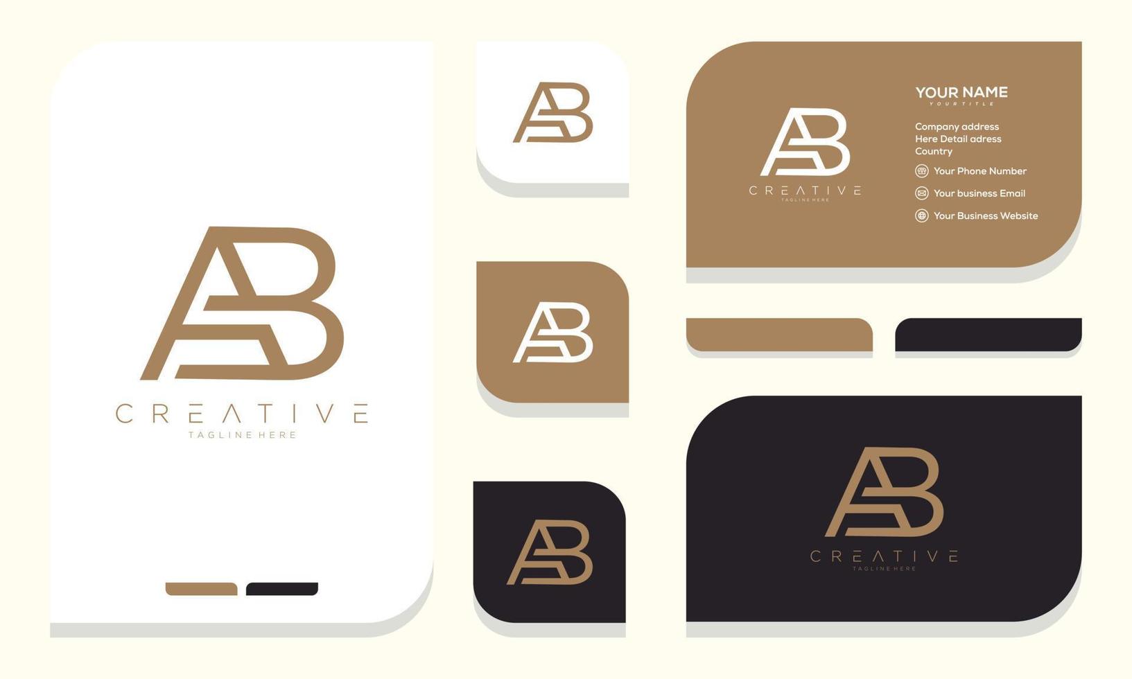 Initial letter b a letter logo design and business card vector