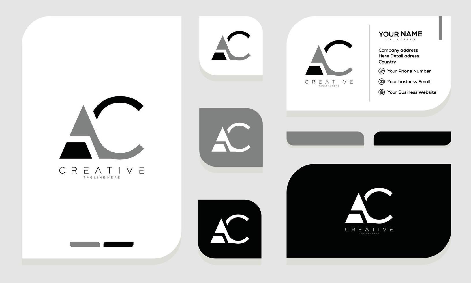 Initial letter c a letter logo design and business card vector