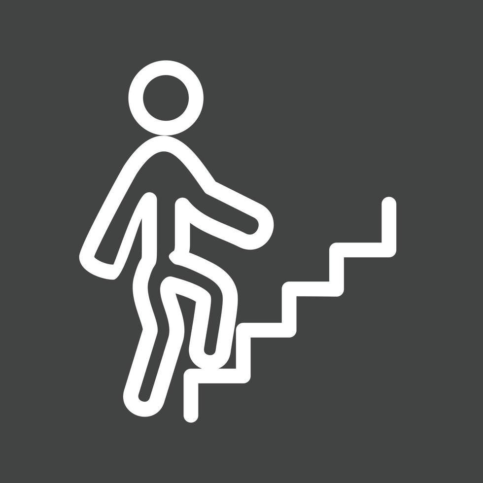 persona subiendo escaleras línea invertida icono vector