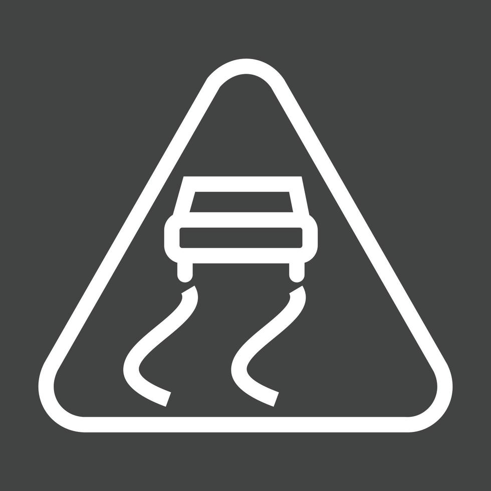 Slippery road Line Inverted Icon vector