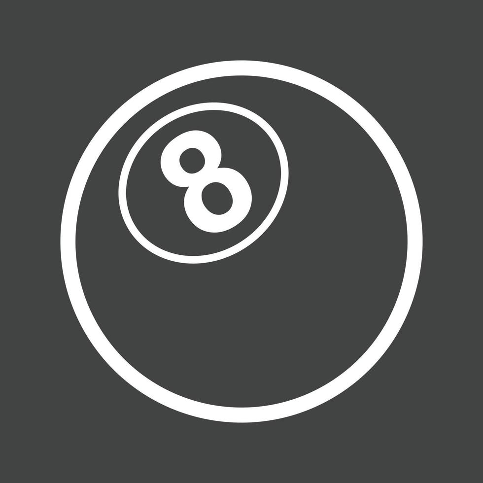 Eight Ball Line Inverted Icon vector