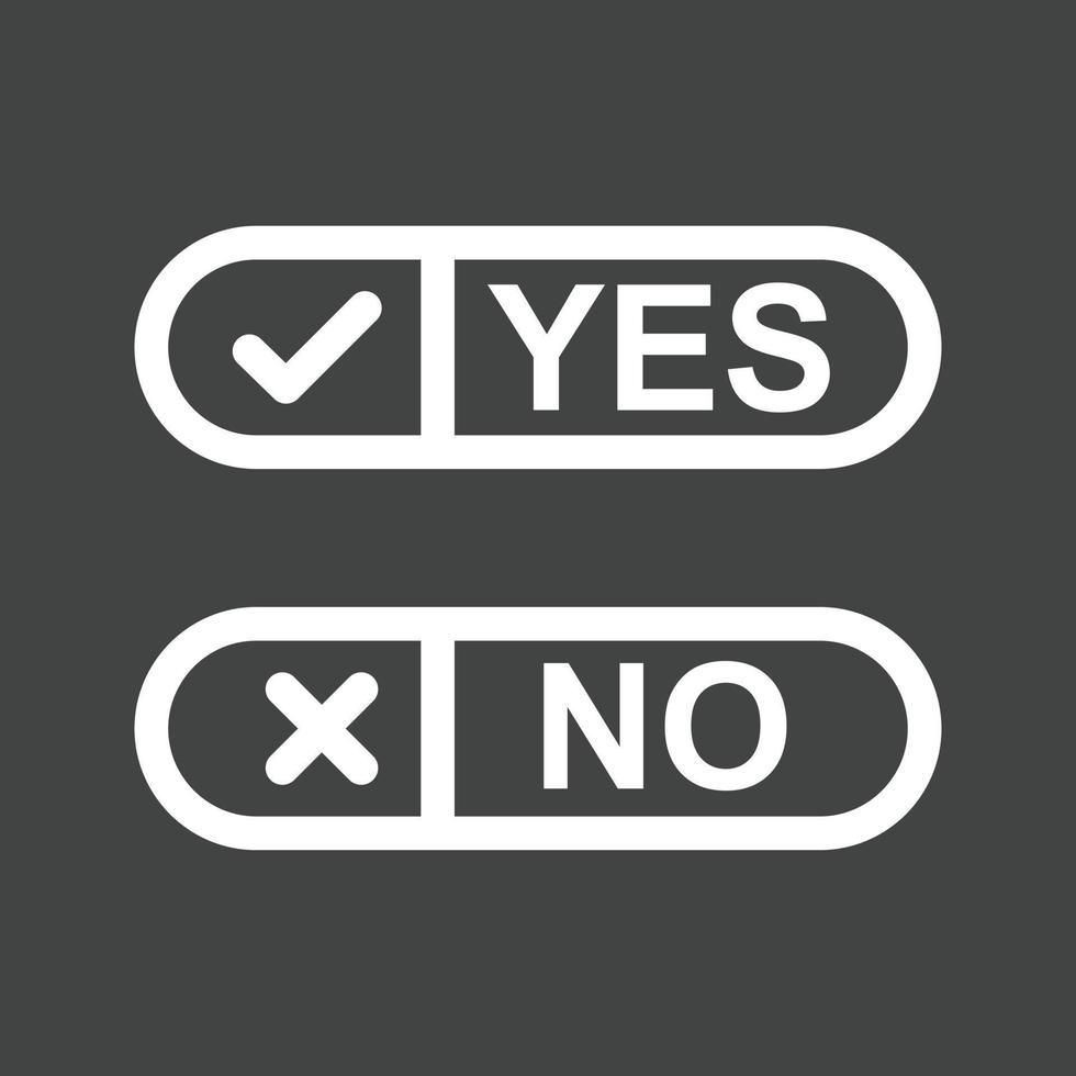 Yes No Option Line Inverted Icon vector