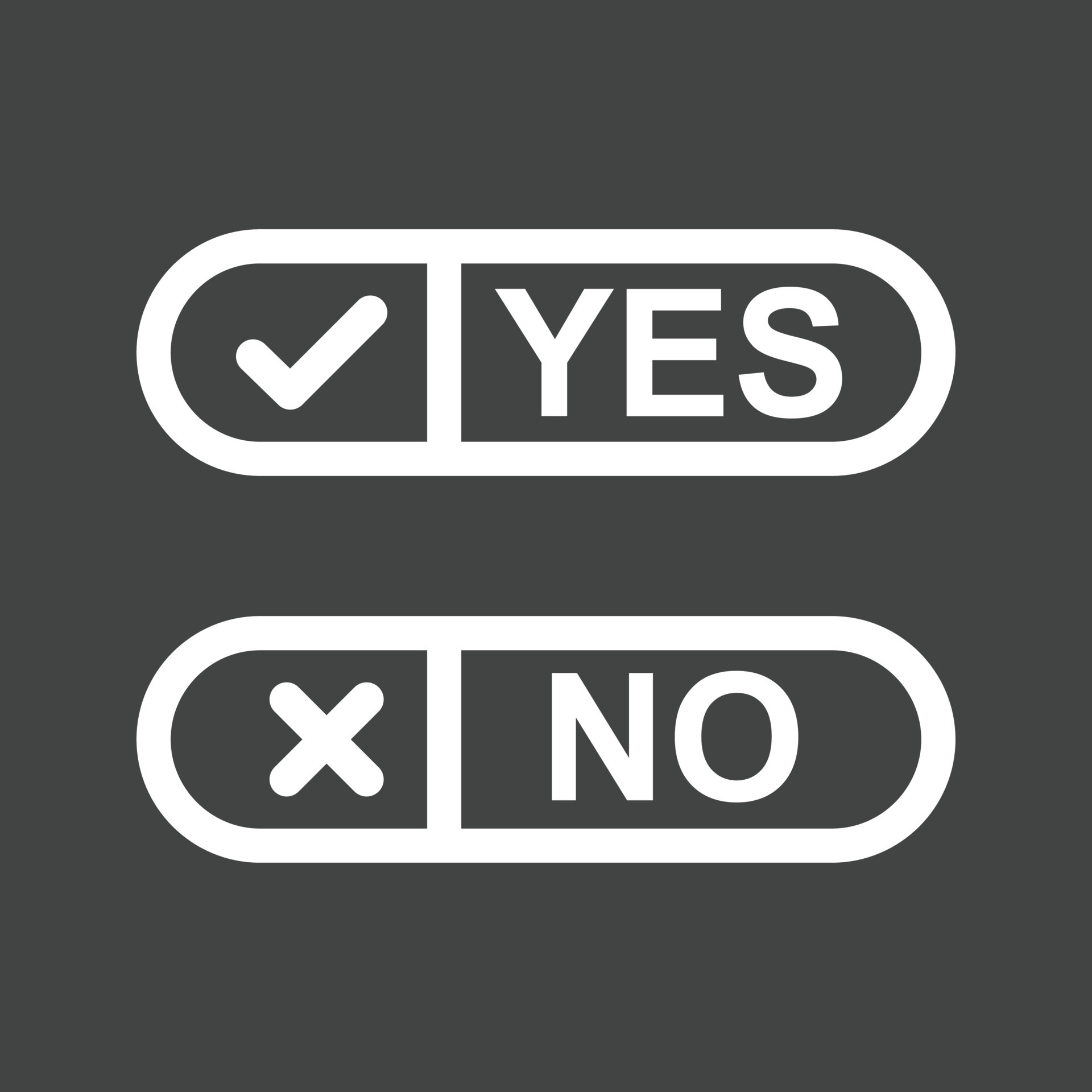 Yes No Option Line Inverted Icon 14998214 Vector Art at Vecteezy