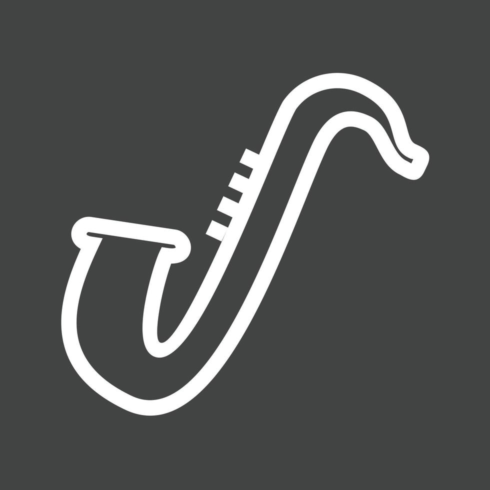 icono de línea de saxofón invertida vector