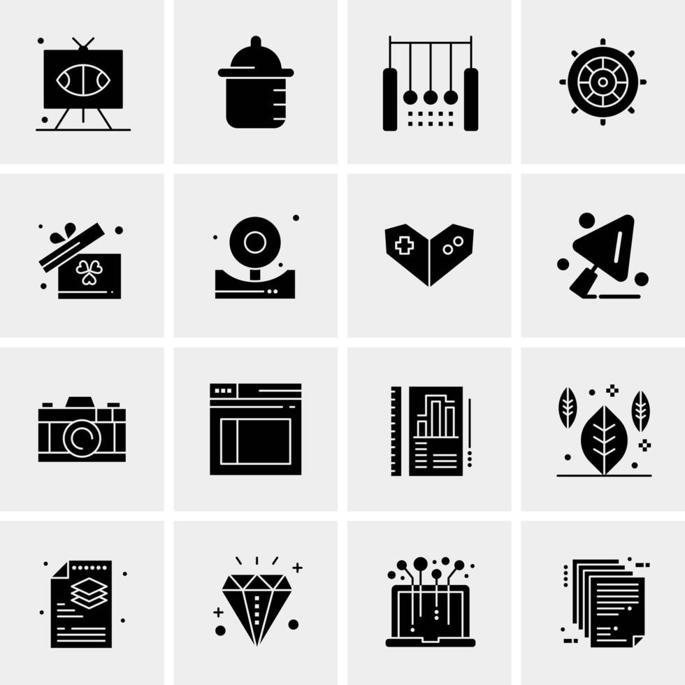 16 iconos de negocios universales vector ilustración de icono creativo para usar en proyectos relacionados con la web y dispositivos móviles