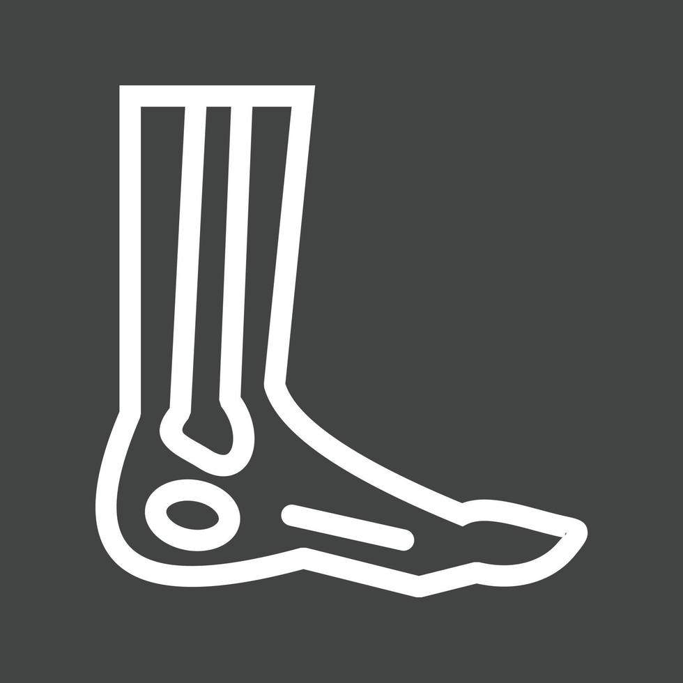 Foot Skeleton Line Inverted Icon vector