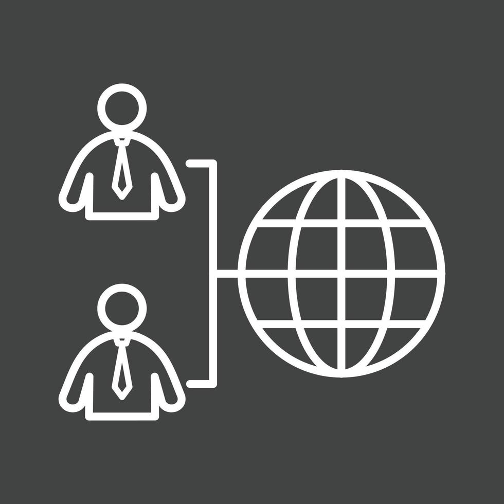 Globally Connected User Line Inverted Icon vector