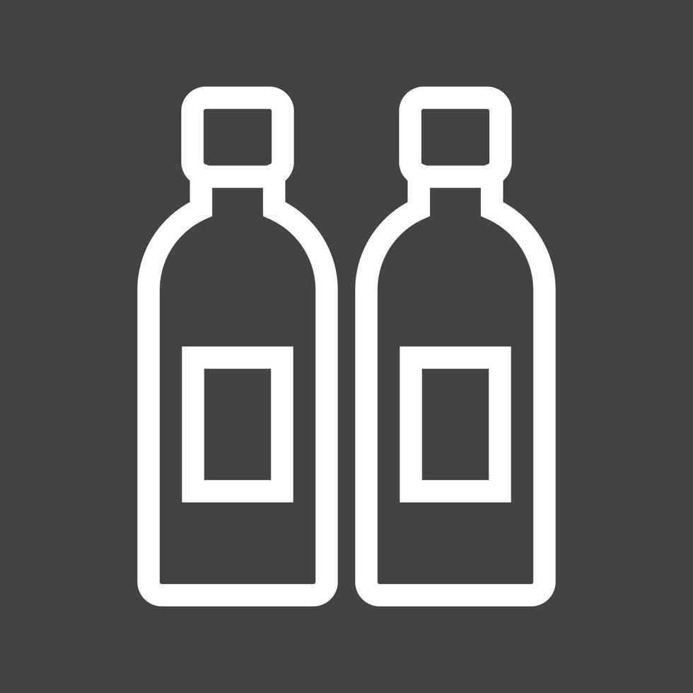 icono de línea invertida de dos botellas vector