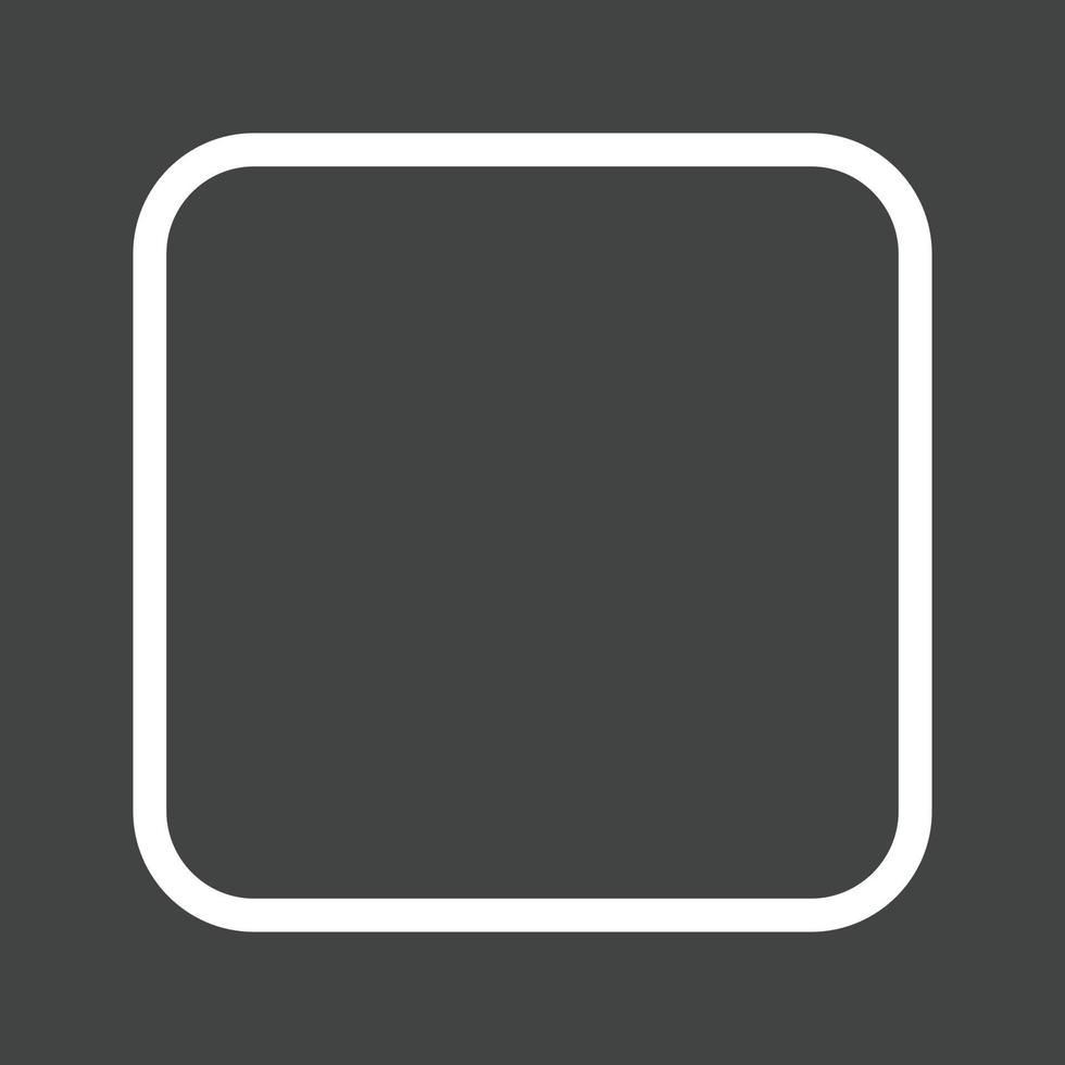 Square with Round Corner Line Inverted Icon vector