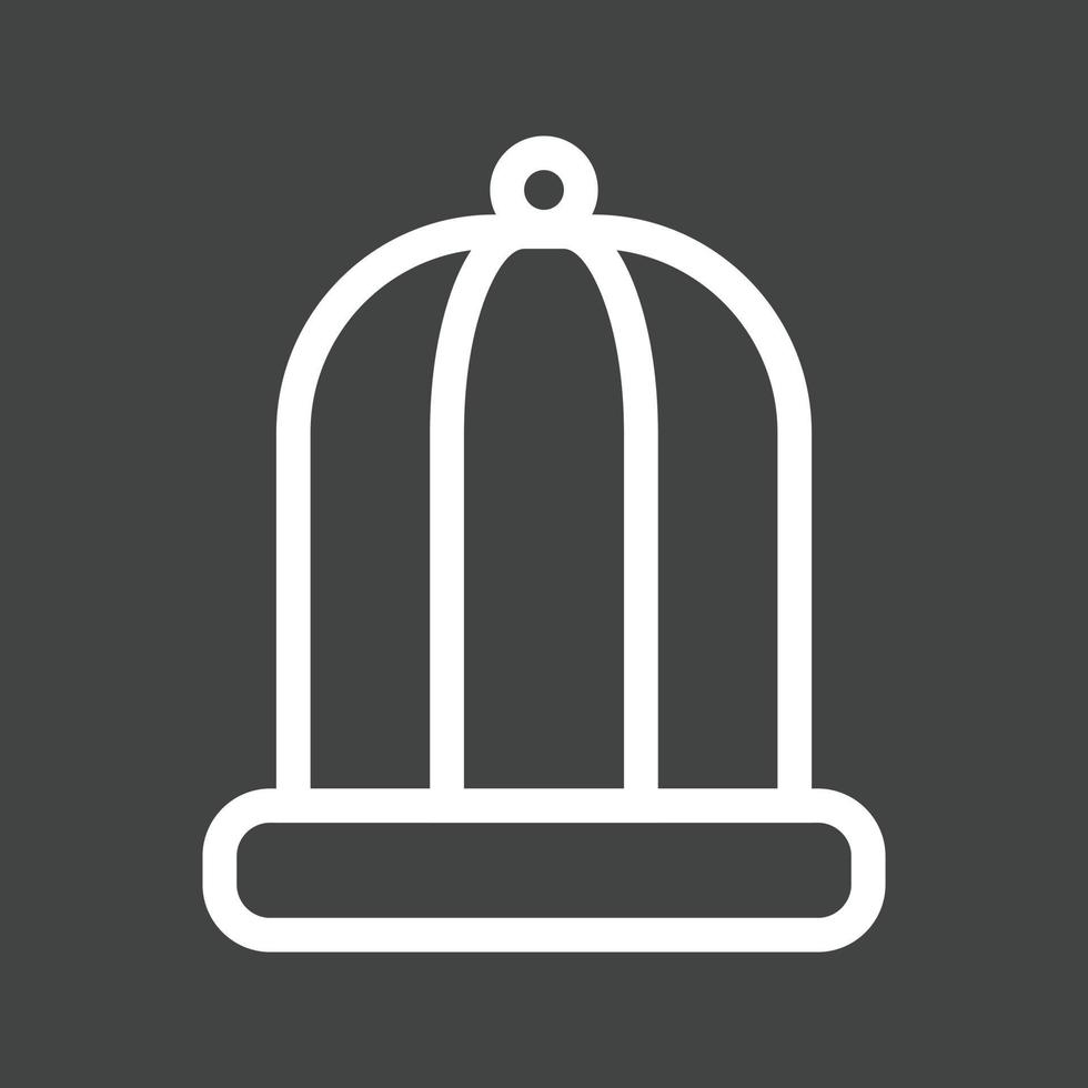 Bird Cage Line Inverted Icon vector