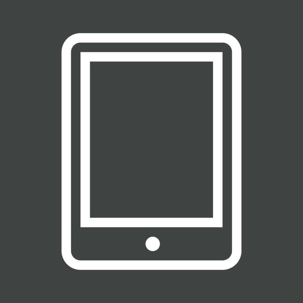 icono de línea de tabletas invertida vector