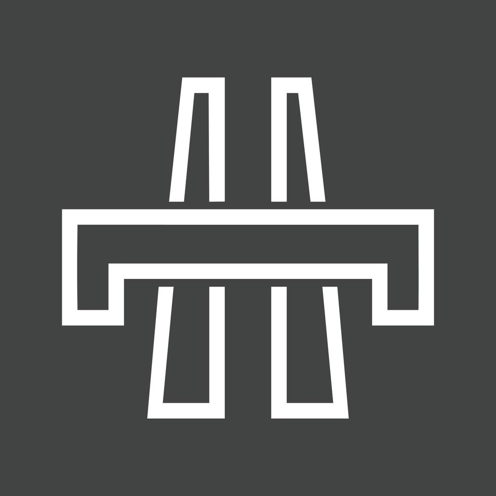 Bridge Line Inverted Icon vector