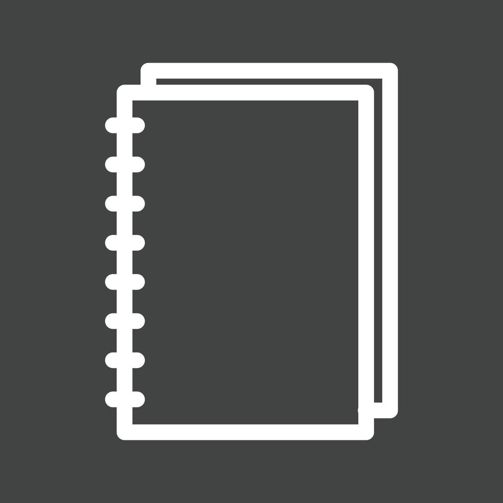 Spiral Notebook Line Inverted Icon vector