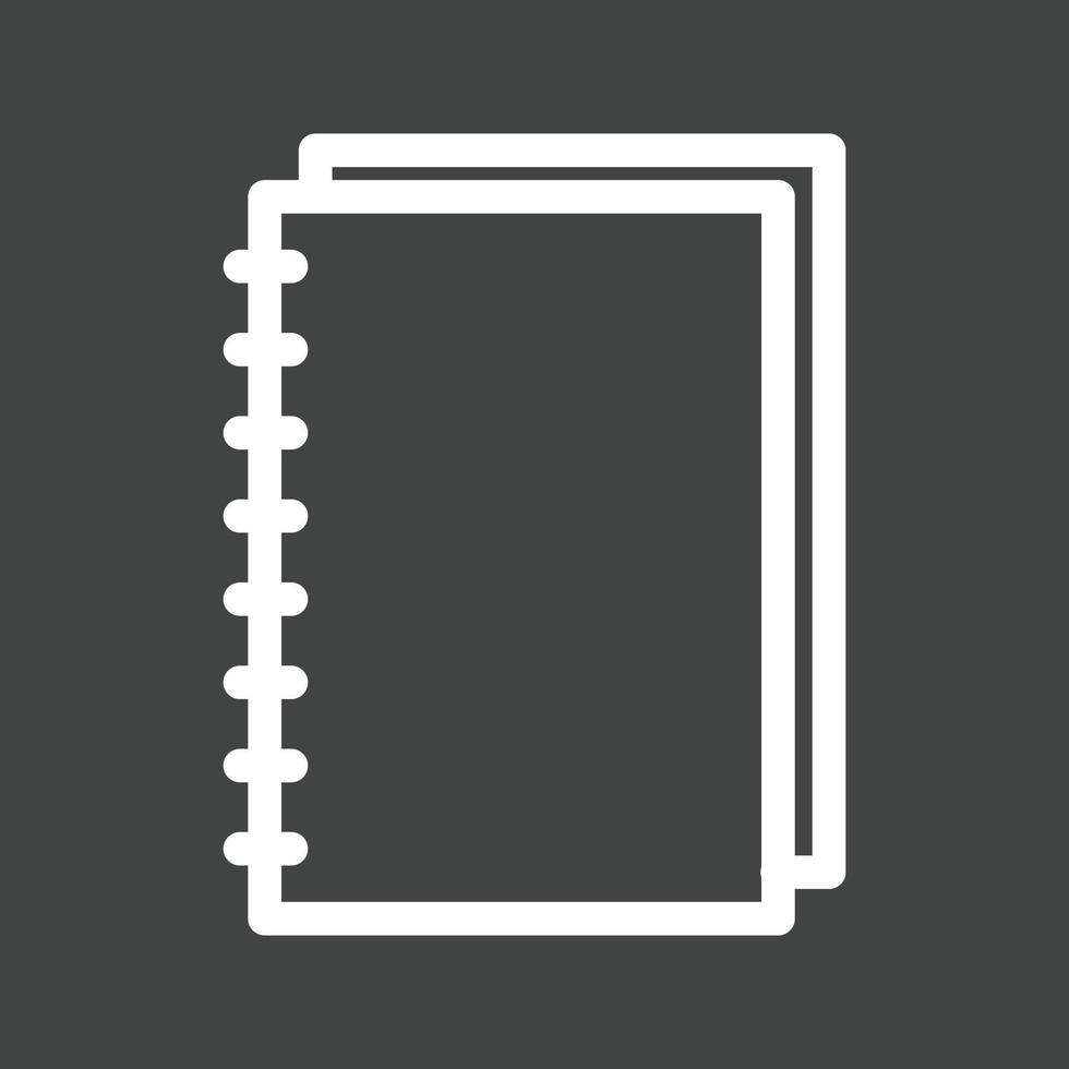 Spiral Notebook Line Inverted Icon vector