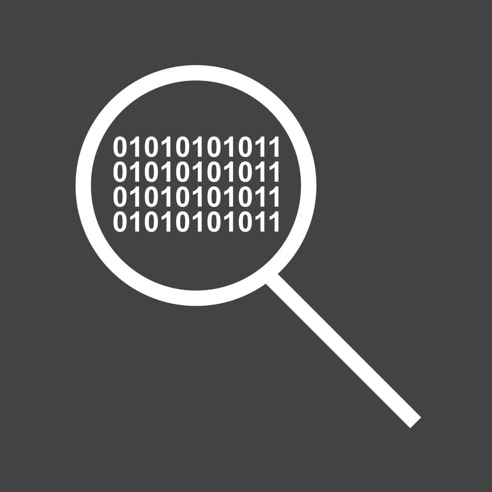 Search Code Line Inverted Icon vector