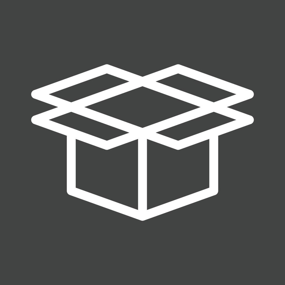 Open Box Line Inverted Icon vector