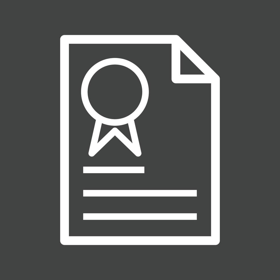 Certification Line Inverted Icon vector