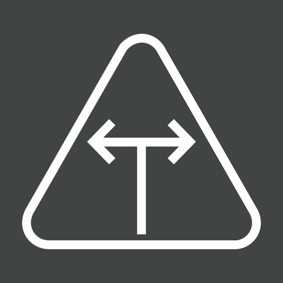 T - Intersection Line Inverted Icon vector