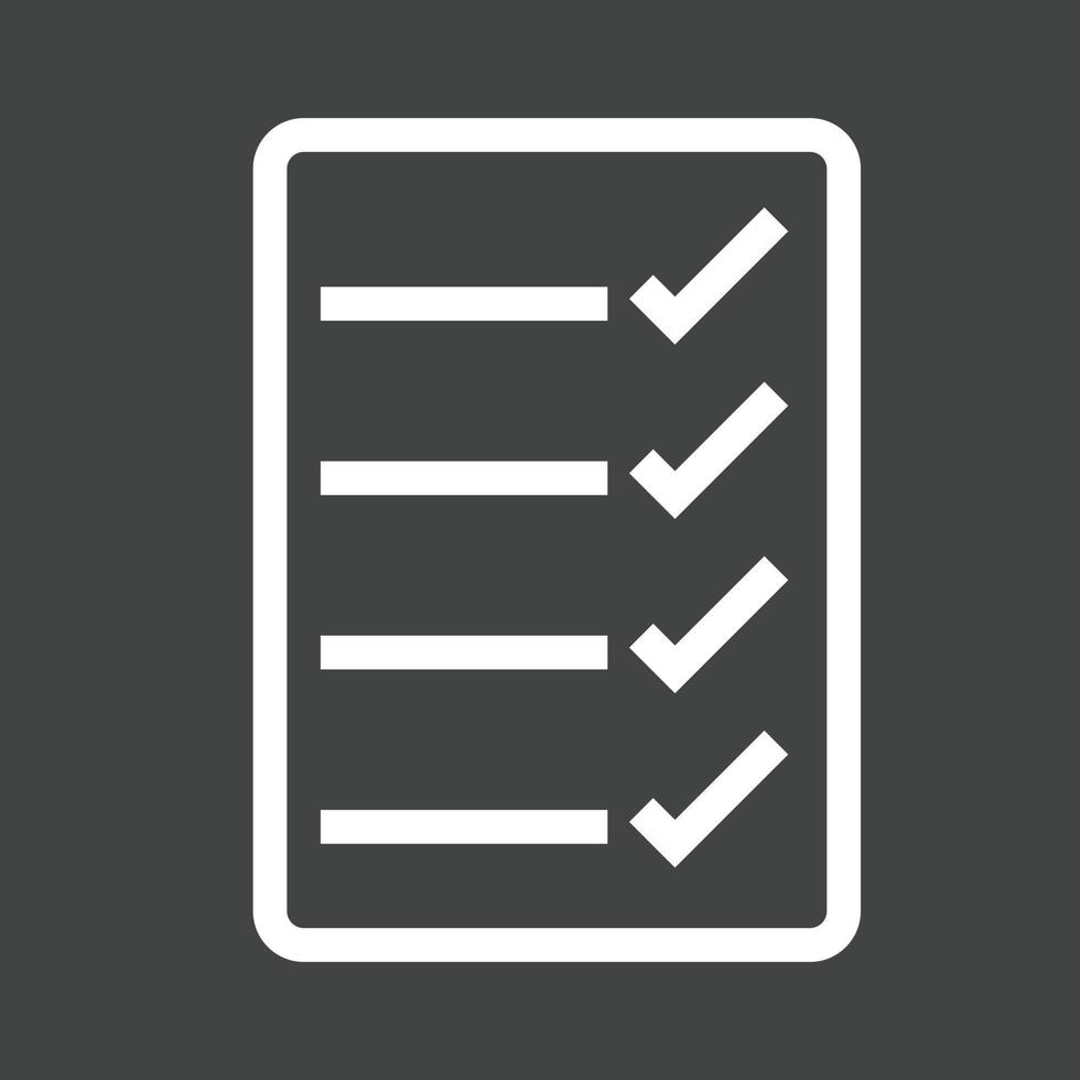 Checklist Line Inverted Icon vector