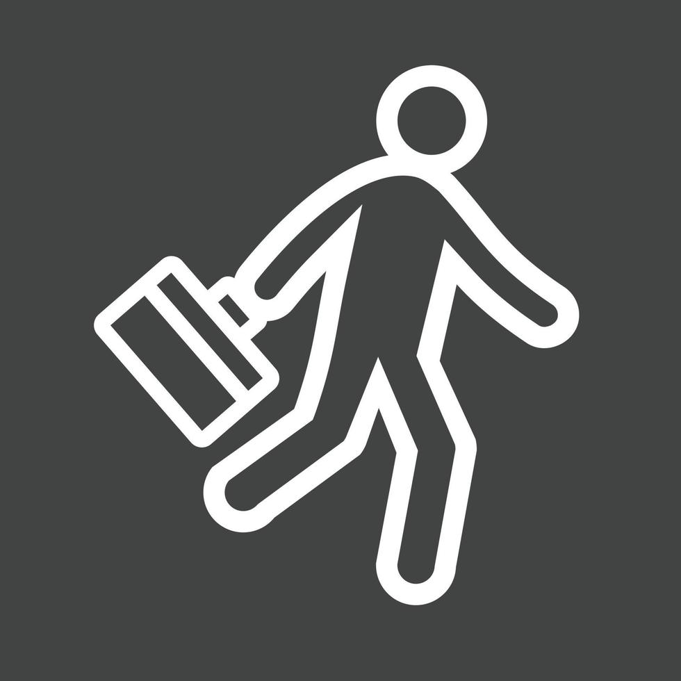 Running with Briefcase Line Inverted Icon vector