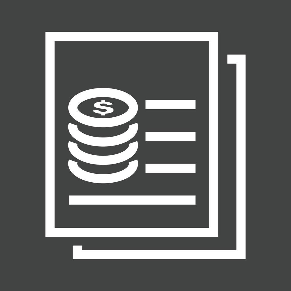 Invoices Line Inverted Icon vector