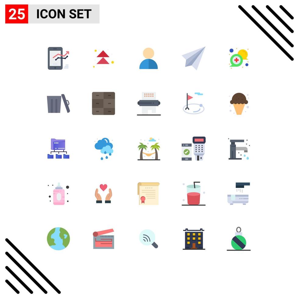 25 Universal Flat Colors Set for Web and Mobile Applications receive contact up communication profile Editable Vector Design Elements