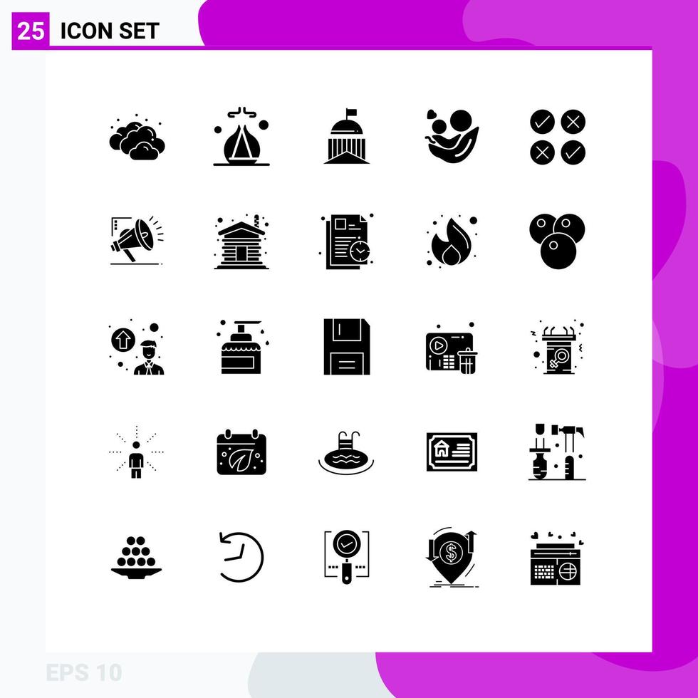 25 Creative Icons Modern Signs and Symbols of cross heart green day baby Editable Vector Design Elements