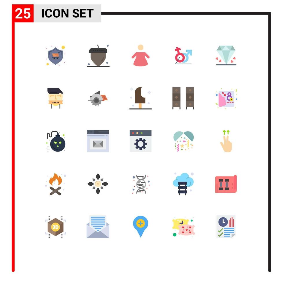 paquete de iconos de vector de stock de 25 signos y símbolos de línea para elementos de diseño de vector editables de signo de identidad de personas de diamante de mamá