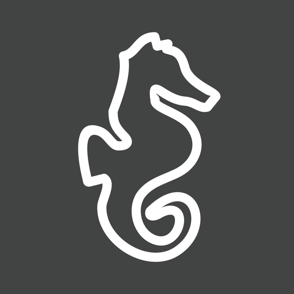 Seahorse Line Inverted Icon vector