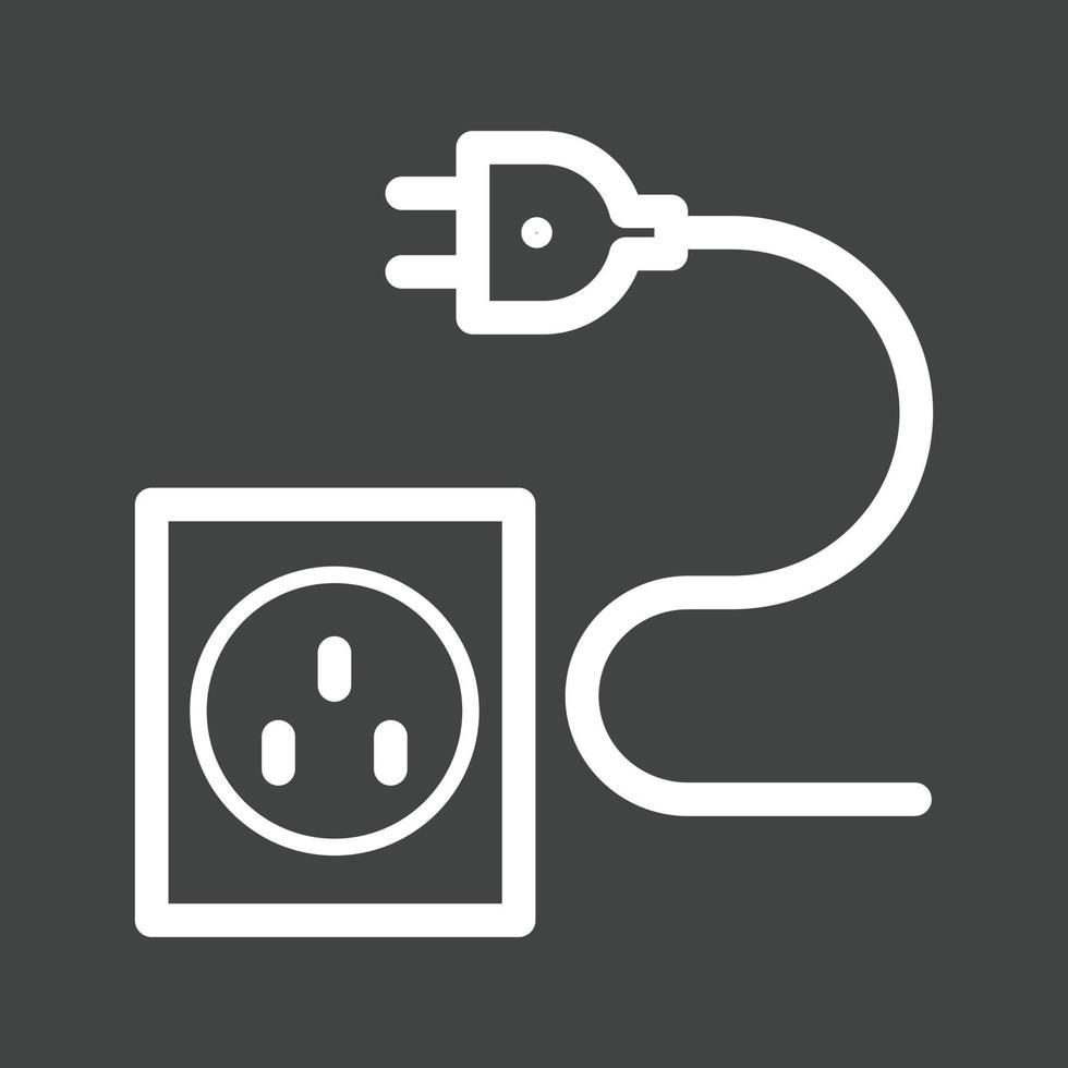 Wire and Plug Line Inverted Icon vector