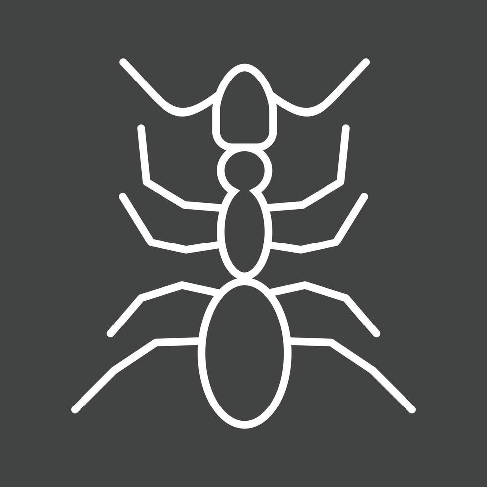 icono de línea de hormiga invertida vector