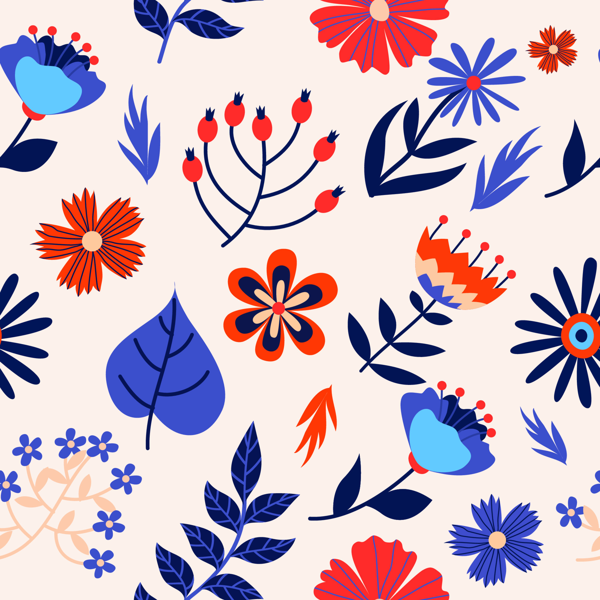 Bold Floral Seamless Pattern 14999125 Vector Art at Vecteezy