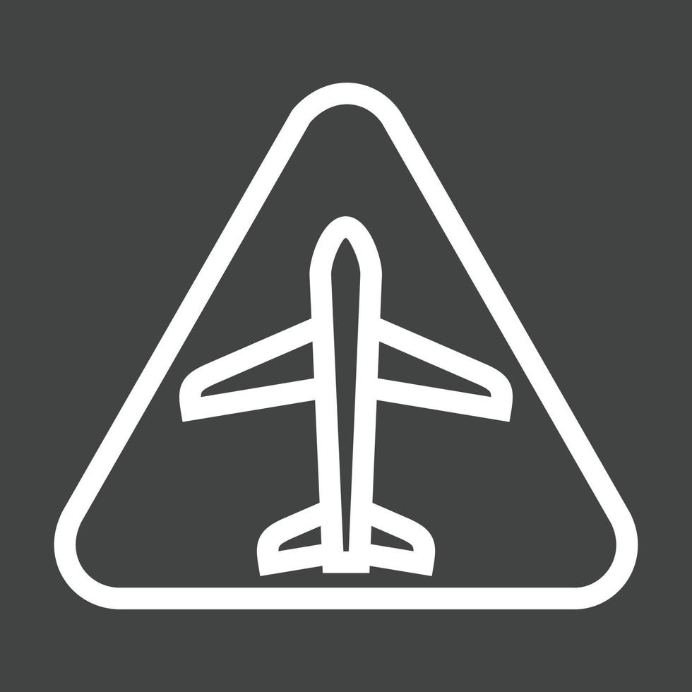 icono de línea de señal de aeropuerto invertida vector