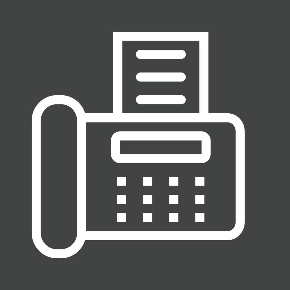 Fax Machine Line Inverted Icon vector