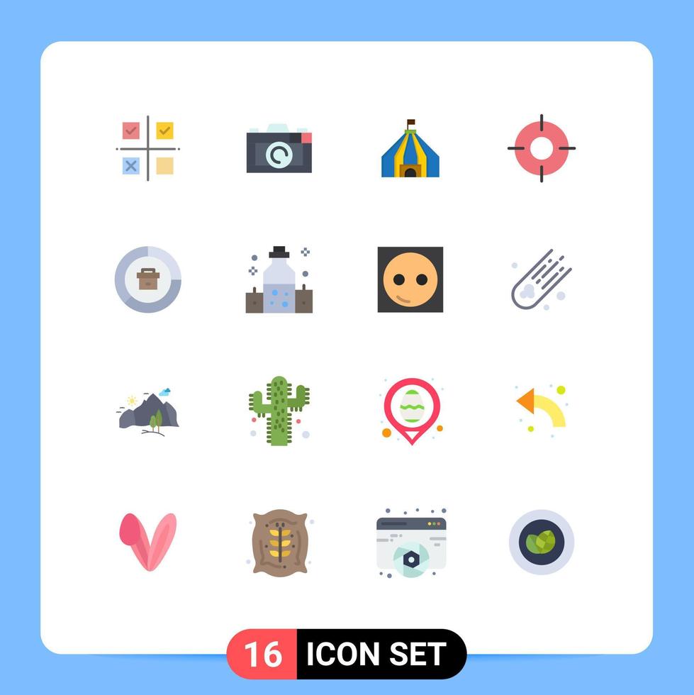 Set of 16 Vector Flat Colors on Grid for business ux tant ui essential Editable Pack of Creative Vector Design Elements