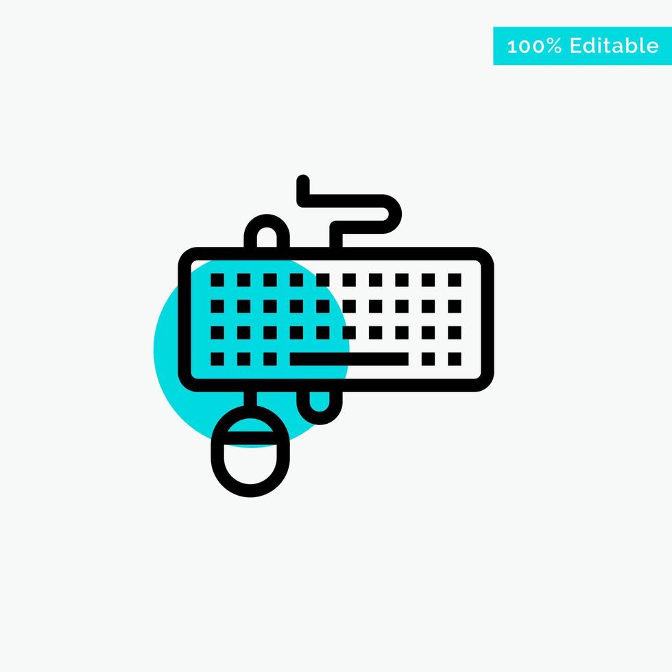 Device Interface Keyboard Mouse Obsolete turquoise highlight circle point Vector icon