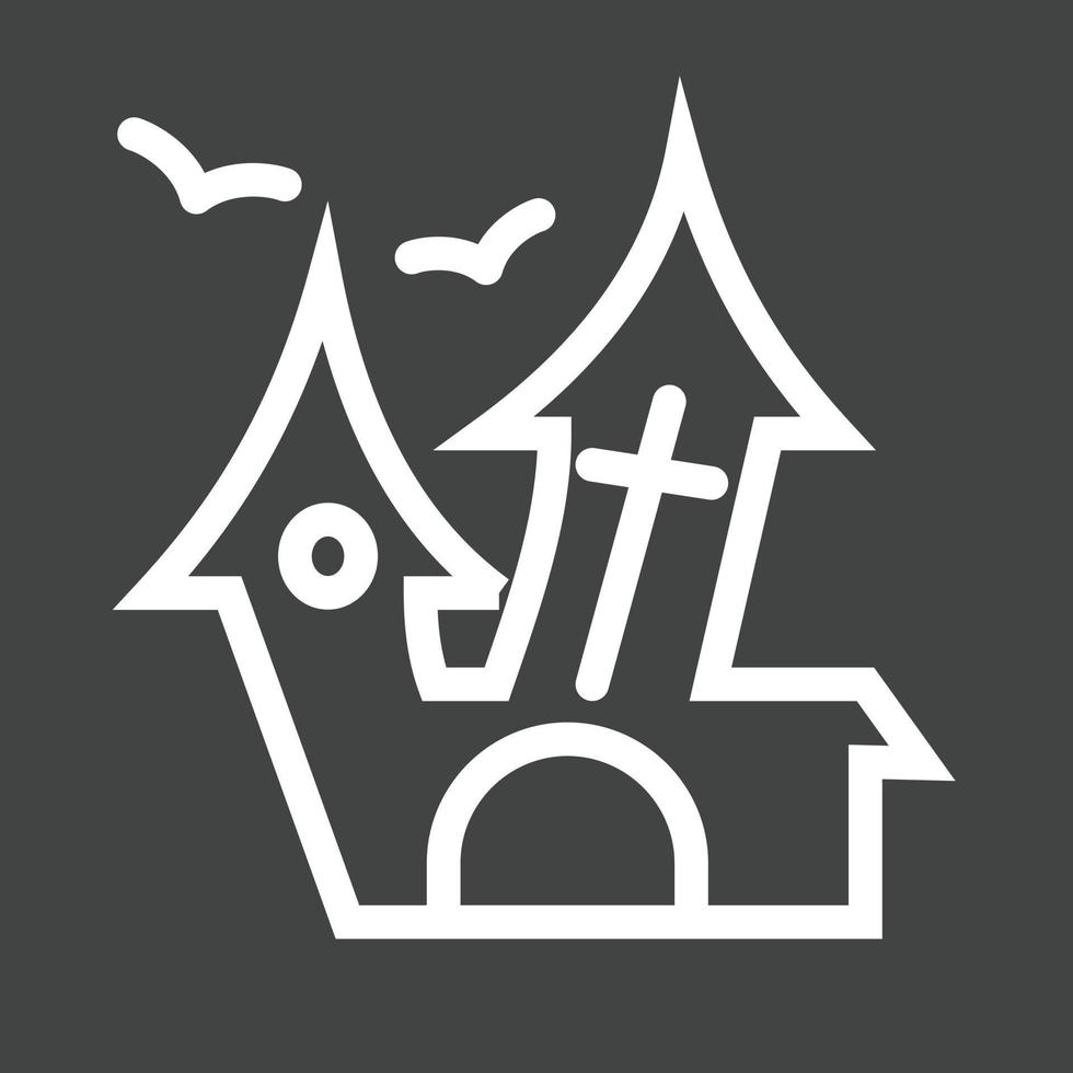 Haunted House Line Inverted Icon vector