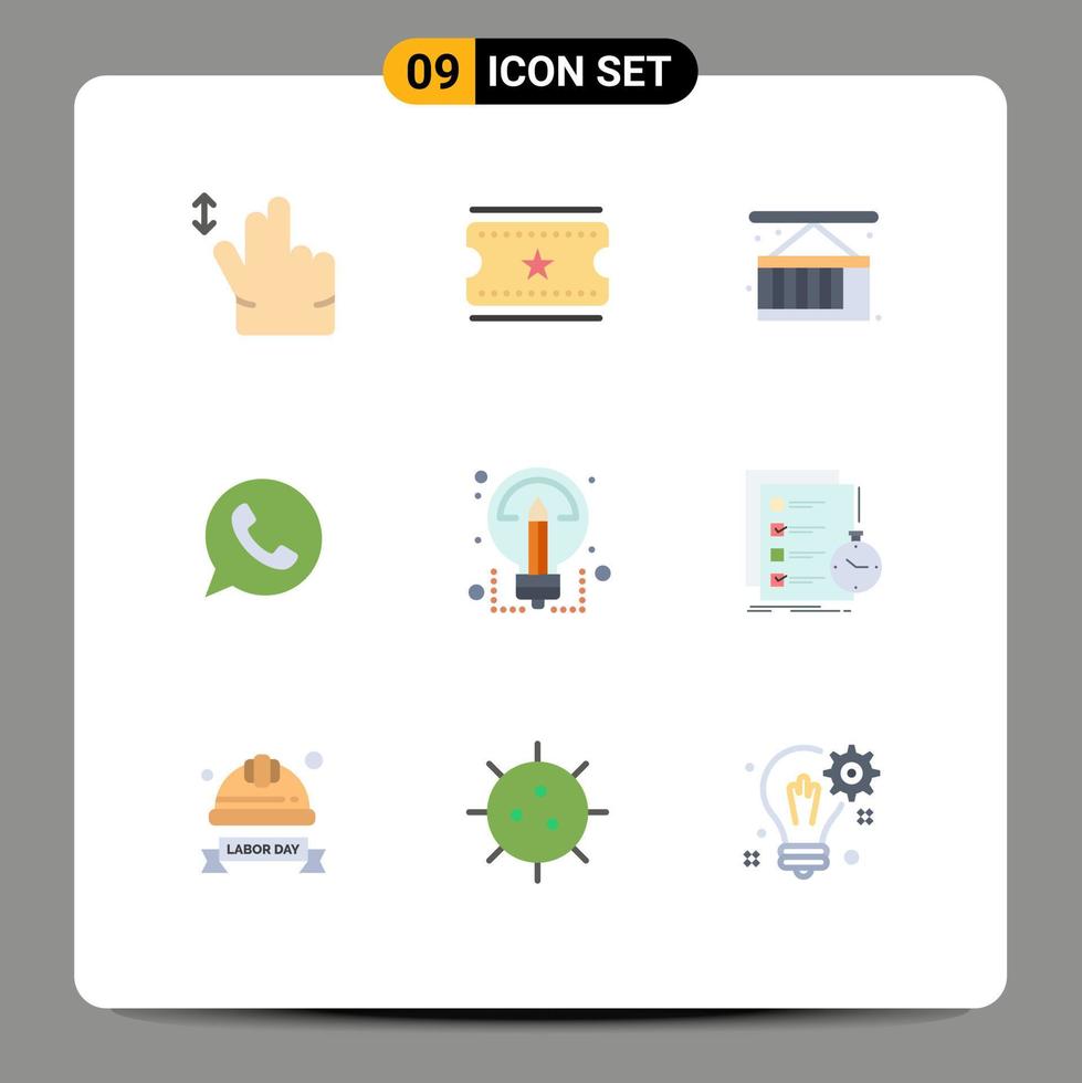 Modern Set of 9 Flat Colors and symbols such as sharing ideas delivery creative telephone Editable Vector Design Elements