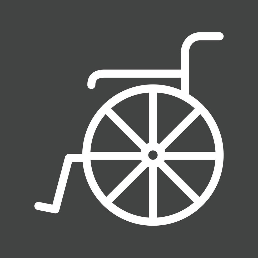 icono de línea de silla de ruedas invertida vector