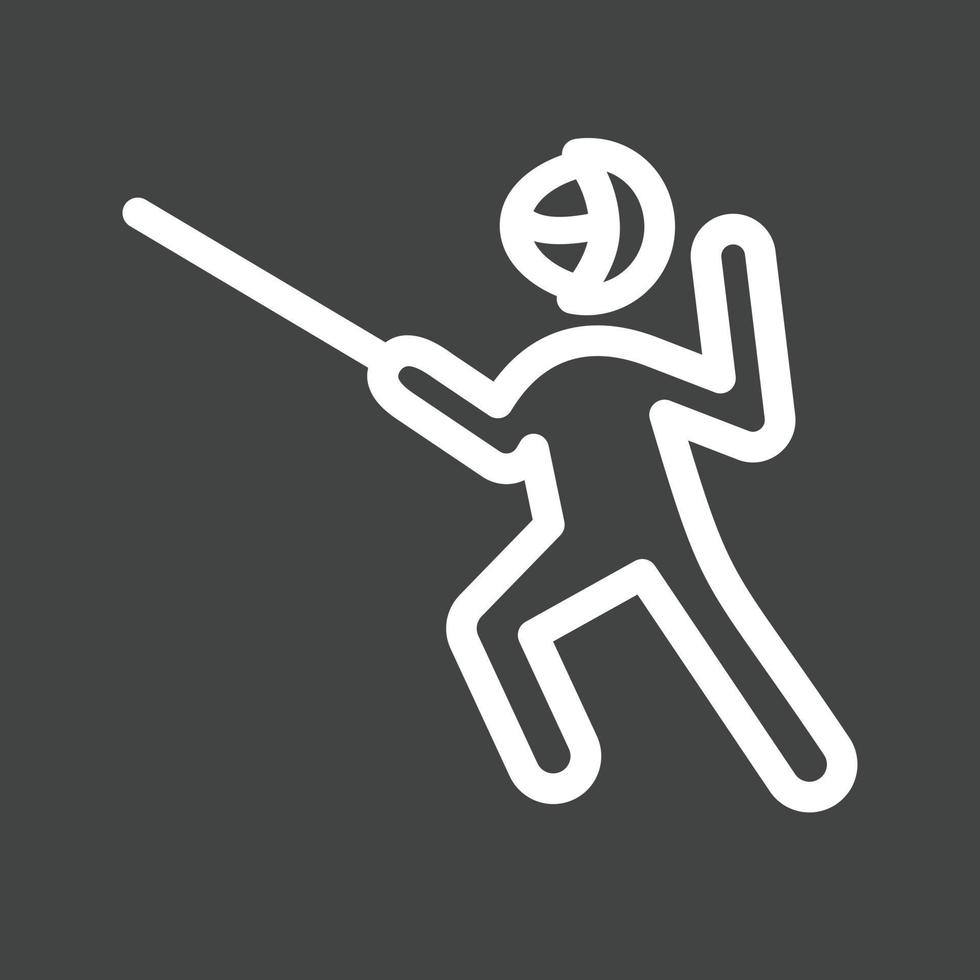 Sword Fighting Line Inverted Icon vector