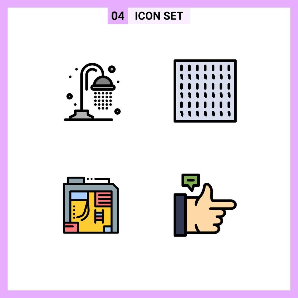 4 Creative Icons Modern Signs and Symbols of water computer fog atx like Editable Vector Design Elements